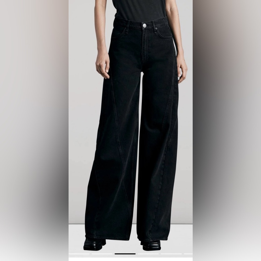 Rag and Bone Sofie Splice High-Rise Jean - Clean Highland Black size 24 - Picture 5 of 5